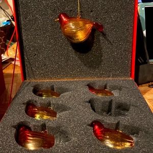 David Schindler blown glass bird ornaments